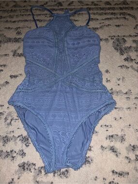 BECCA Blue Lace One-Piece Swimsuit